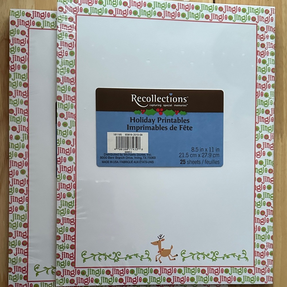 Recollections Holiday Printables with Red and Green Jingle Design
